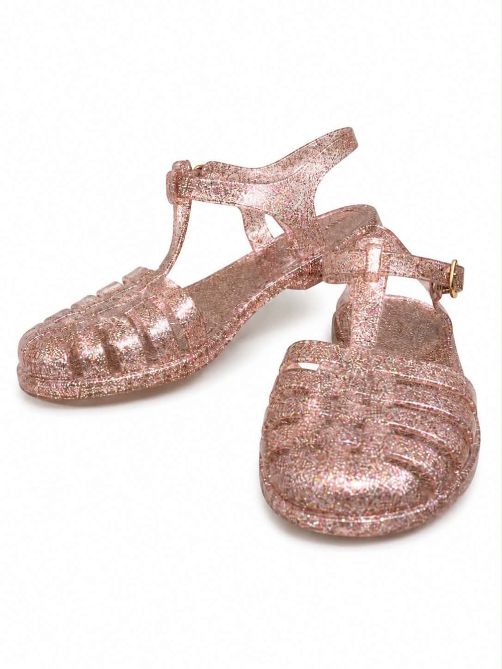 4/$20➡️ Old Navy Sparkle Jelly Sandals - Rose Gold Glitter – Size 1 Girls EUC